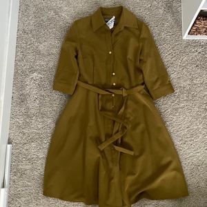 Ross- olive green button up dress